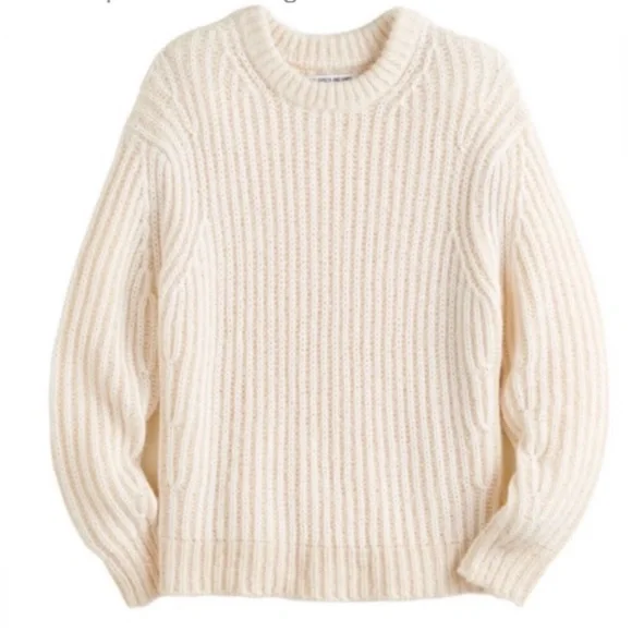 Elizabeth and James Cream Fisherman’s Rib Sweater SIze XXL - Picture 3 of 13